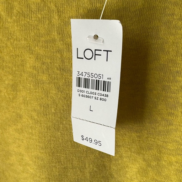 NWT LOFT Yellow Flutter Sleeve Ruffled Tee - Picture 4 of 5